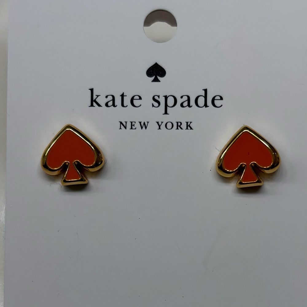 kate spade orange Everyday Spade stud earrings - NWT